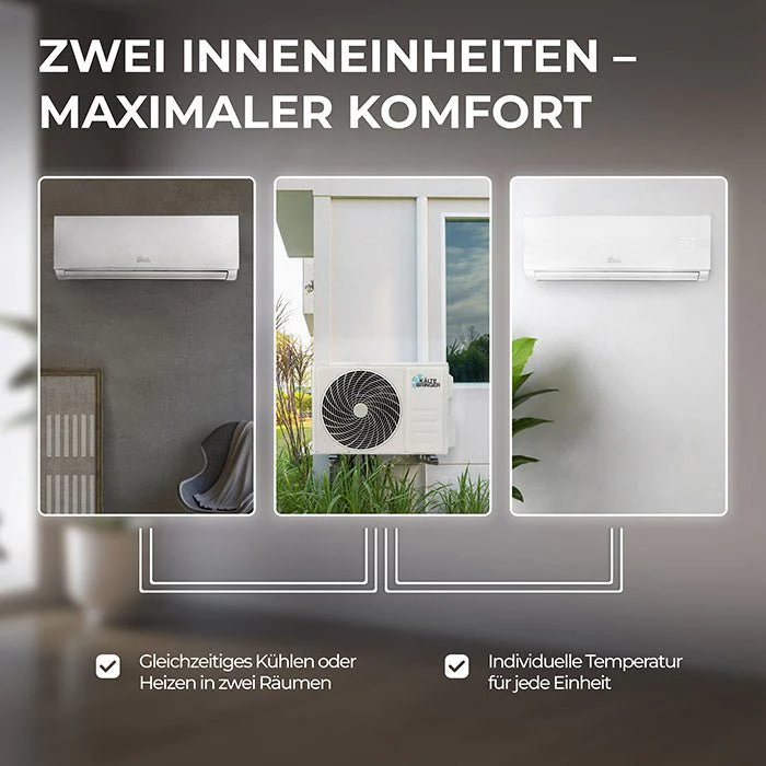 Kältebringer® Multisplit Klimaanlage Duo - 18.000 BTU (5,2kW) - 2 Innengeräte - Image 3